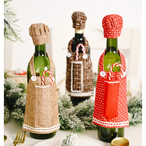 Creative Apron Wine Bottle Decoration For Christmas Gift Arrangement